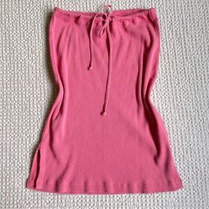 Vtg Hard Tail Forever Skirt Midi Pink Ribbed Cotton Sz OSFM